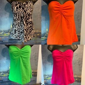 Set 4 Medium tube strapless tops Decree